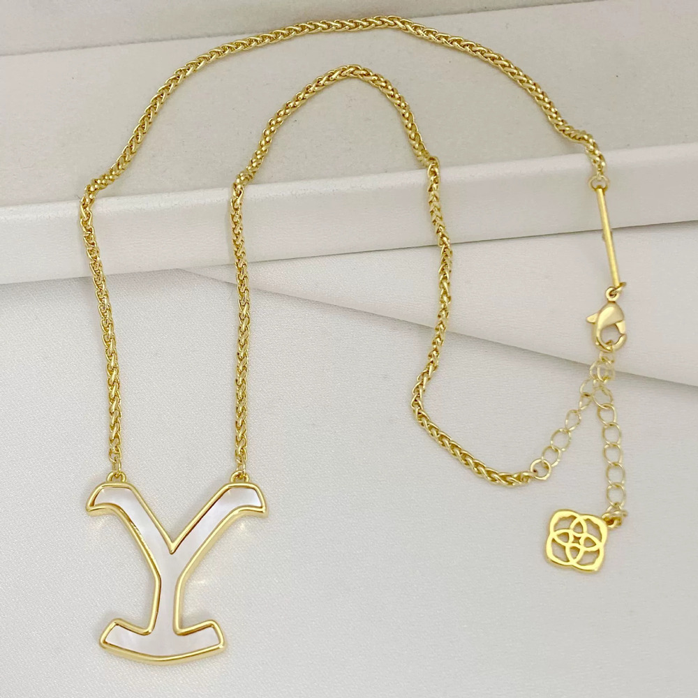 Kendra Scott Shell Inlay Letter Necklace - Picture 6 of 6
